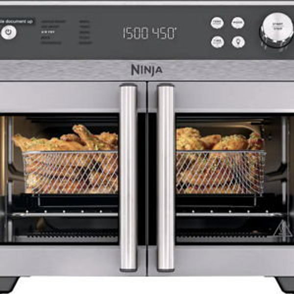 Ninja - French Door Premier Air Fryer, Convection Oven, Toaster - Stainless Steel