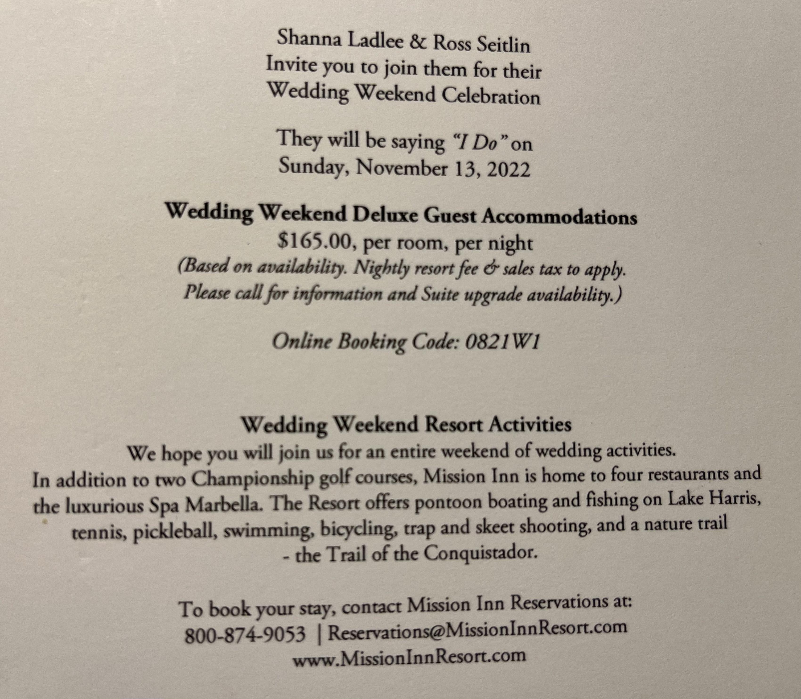 The Wedding Website of Shanna Alaina Francis Ladlee and Ross David Seitlin