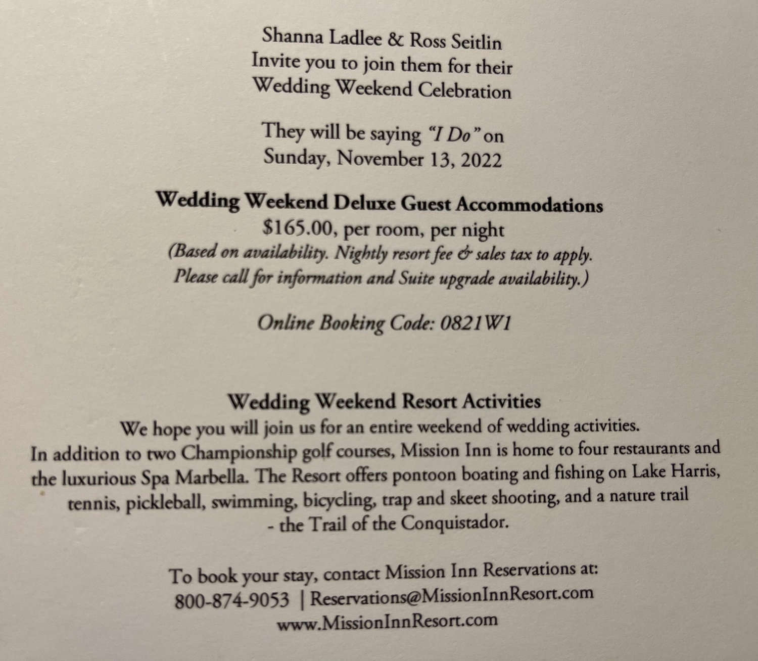 The Wedding Website of Shanna Alaina Francis Ladlee and Ross David Seitlin