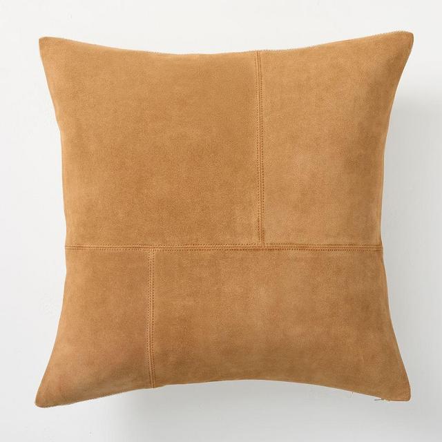 Pieced Suede Pillow Cover, Golden Oak, 20"x20"