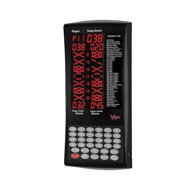 Viper ProScore Digital Dart Scorer Electronic Dartboard Scoreboard for Up to 8 Players, with 40 Games and 655 Game Options, Including Cricket and X01