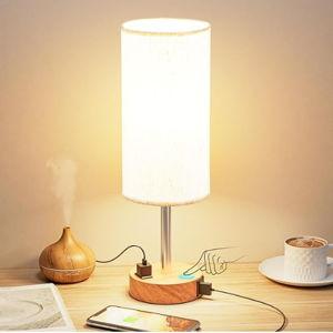 3 Way Dimmable Touch Lamp USB C Charging Ports and AC Outlet