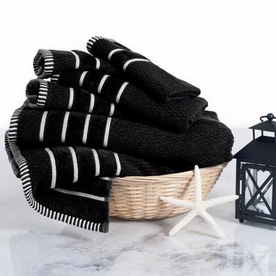 6pc Combed Cotton Bath Towels Sets Black - Yorkshire Home