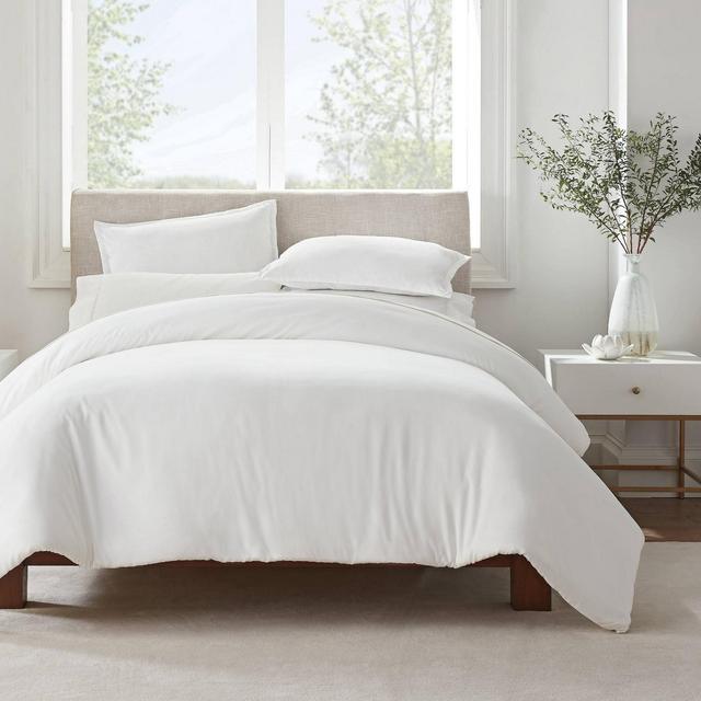 King 3pc Simply Clean Duvet Set White - Serta