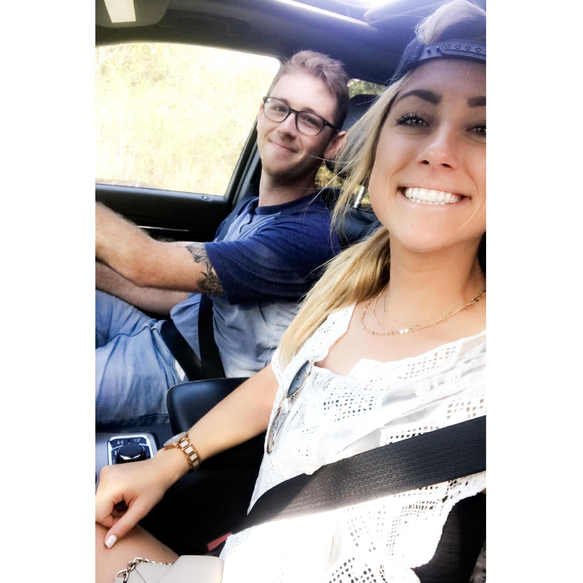 After 2 weeks of knowing each other, Grace invited Michael on her family vacation - this pic was snapped after Grace picked Michael up at the airport!