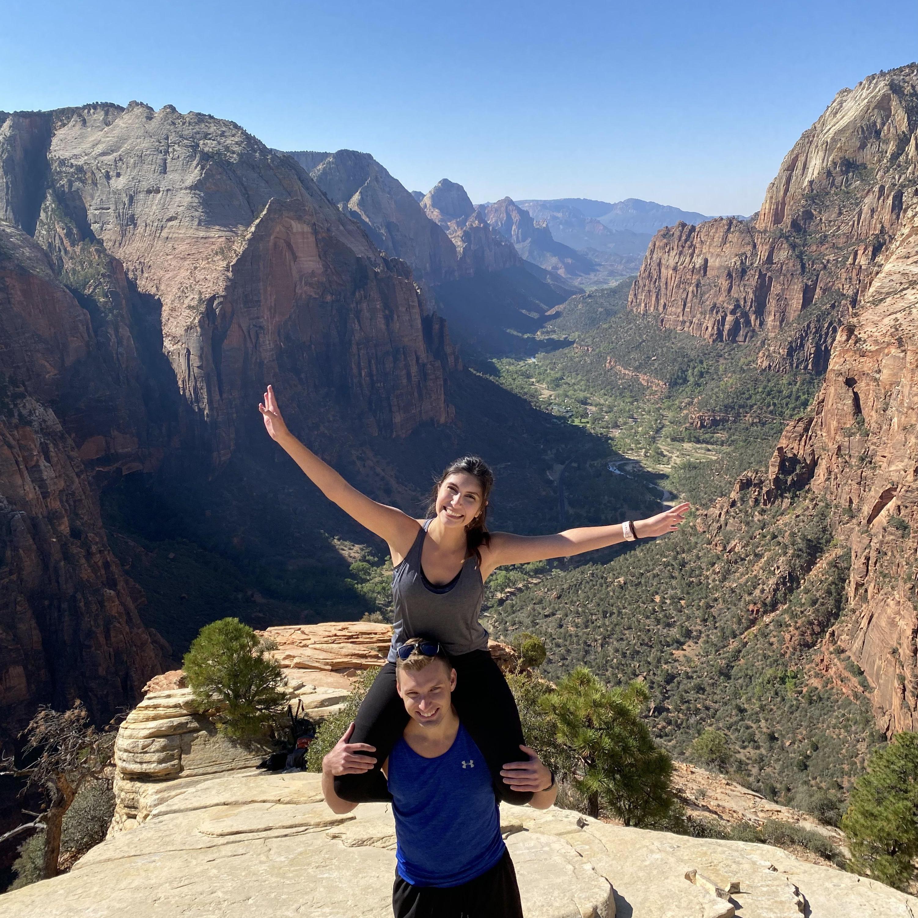Our first trip together in Utah, hiking 'Angels Landing'