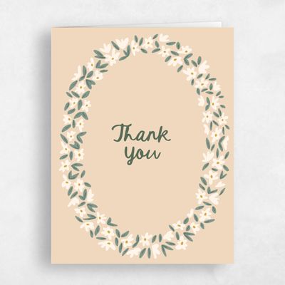 Beige Wedding Thank You - Marguerite Portrait