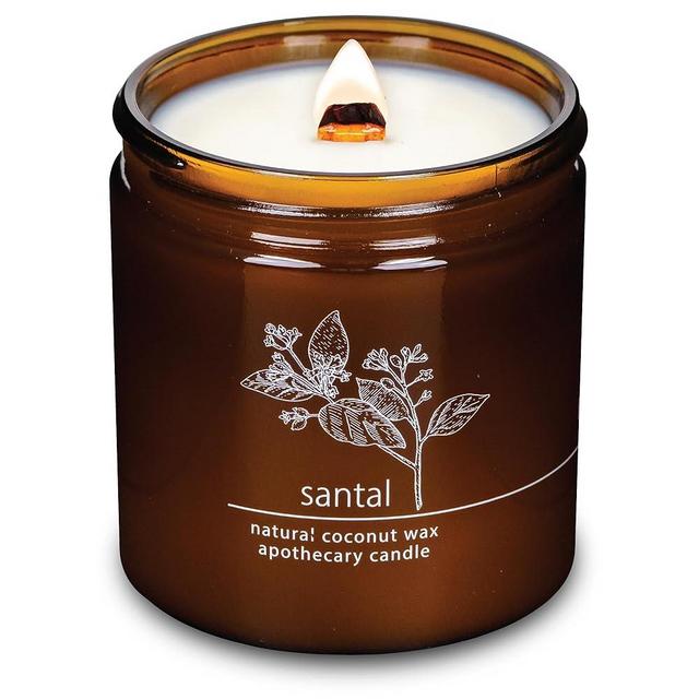Hemlock Park Crackling Wood Wick Candle Handcrafted with Natural Coconut Wax (Large 16 oz, Santal)