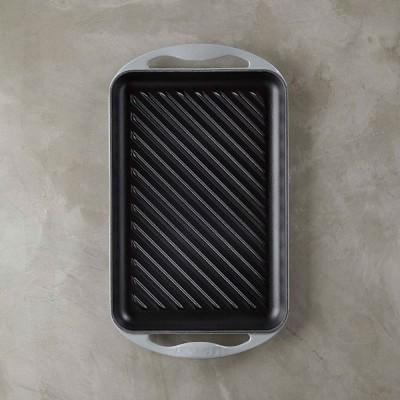 Le Creuset Cast-Iron Rectangular Skinny Grill, French Grey