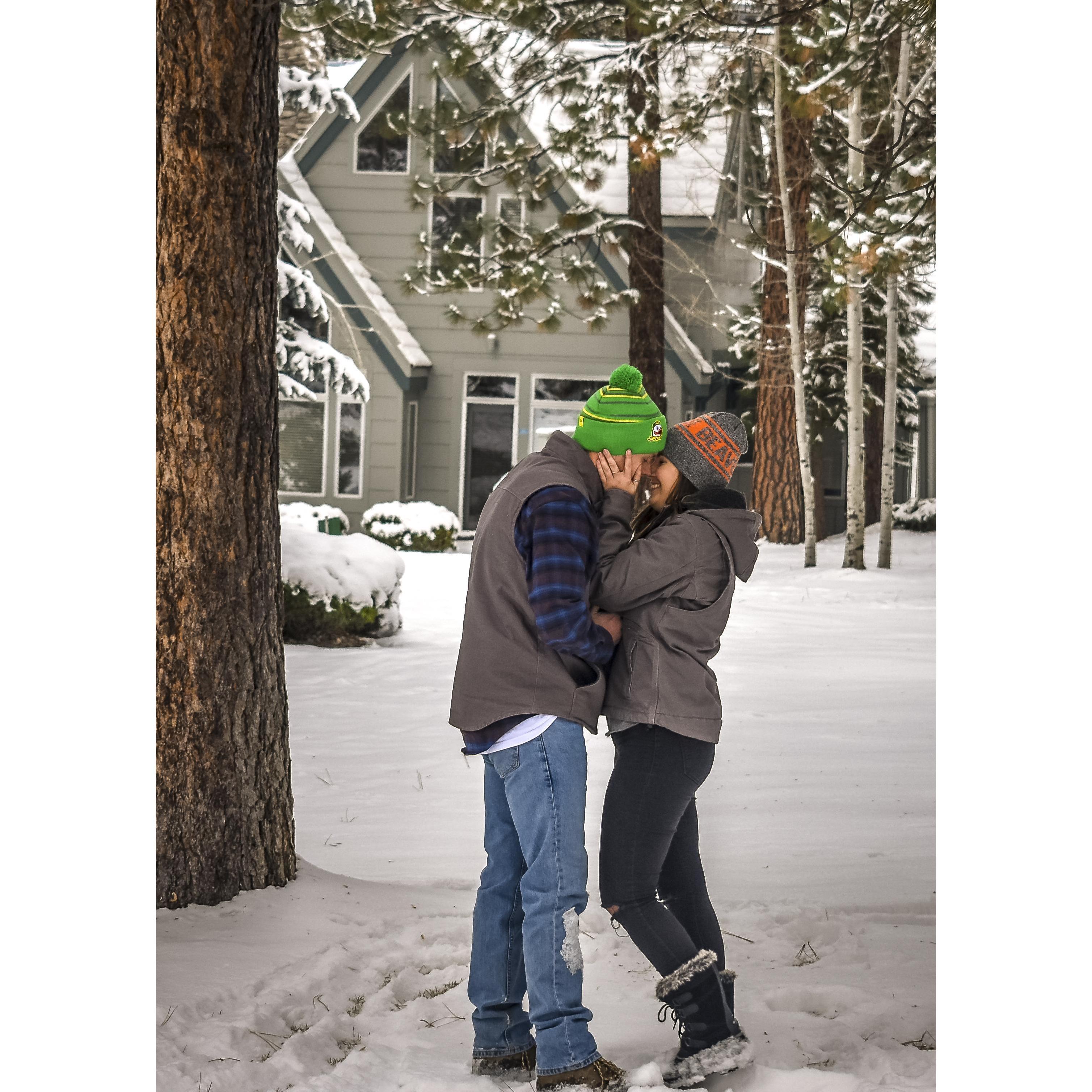 During the proposal in Sunriver, Oregon.