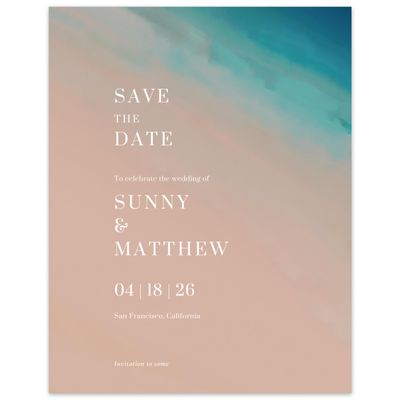Latte, Beige Wedding Digital Save the Date - Chelan Portrait