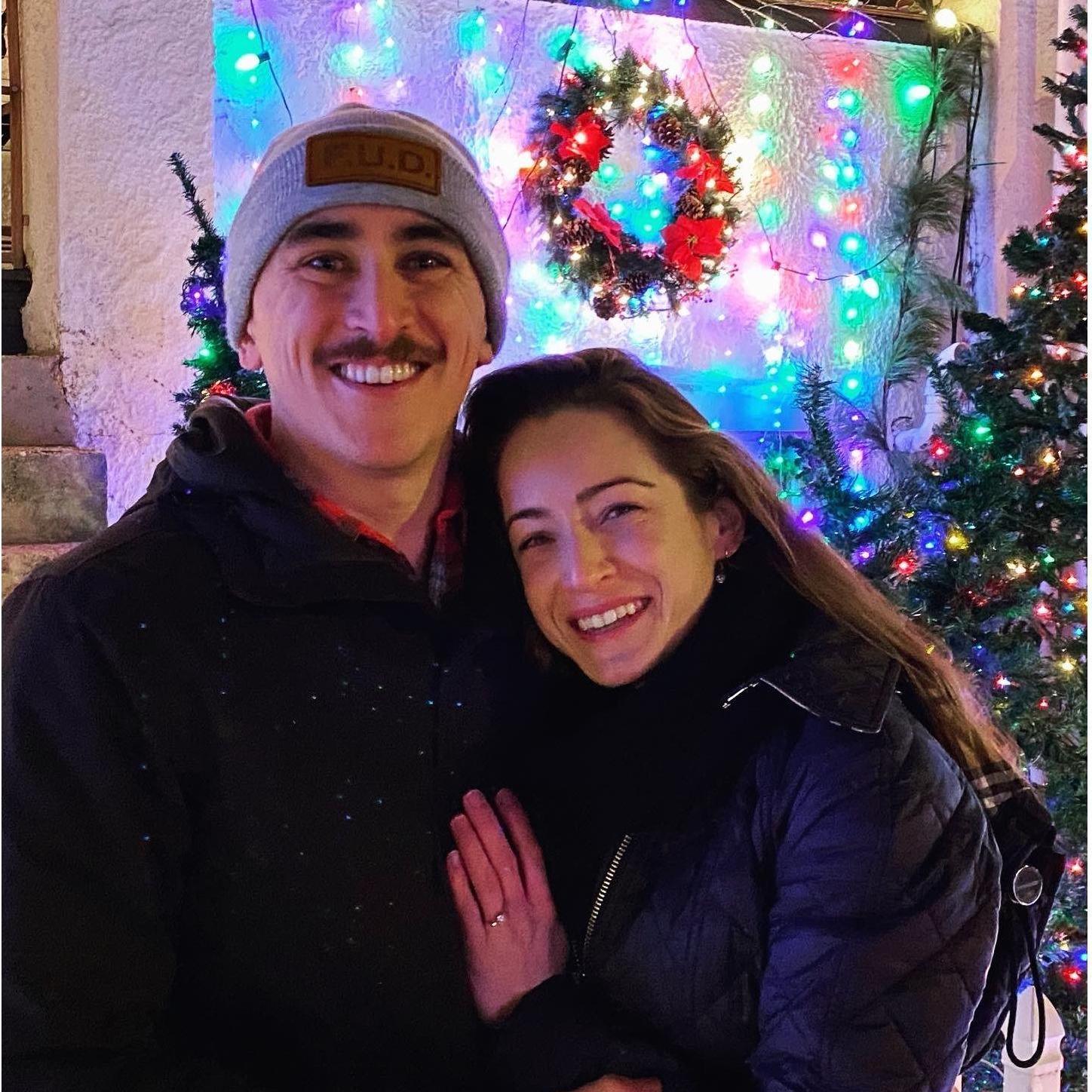 Dan proposed on 34th street under the lights!