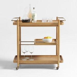 Vitae Solid Bar Cart with Removable Tray