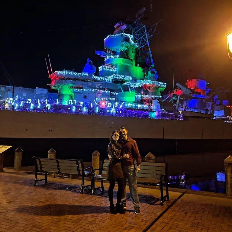 Norfolk Date Night! (USS Wisconsin @ Christmas time!)