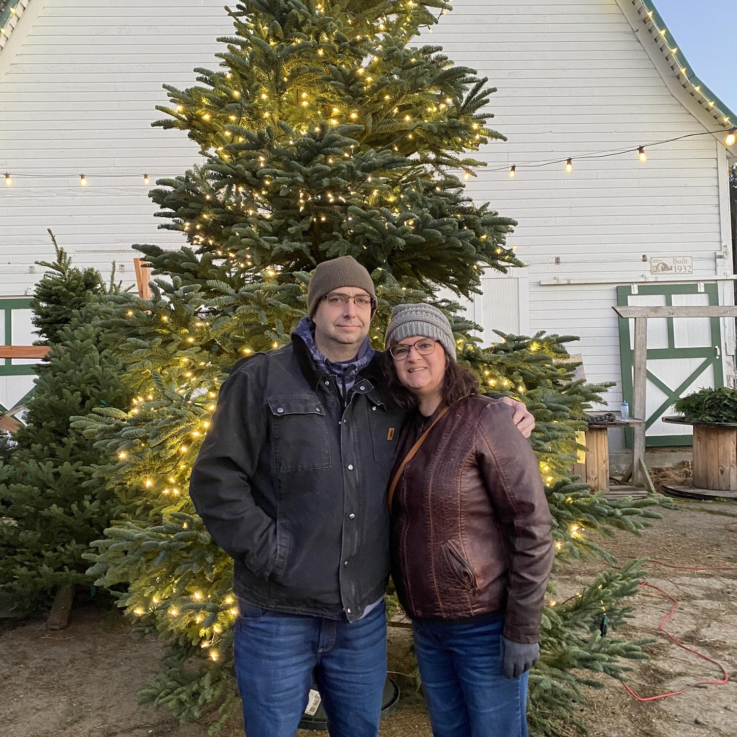 Picking out a Christmas tree