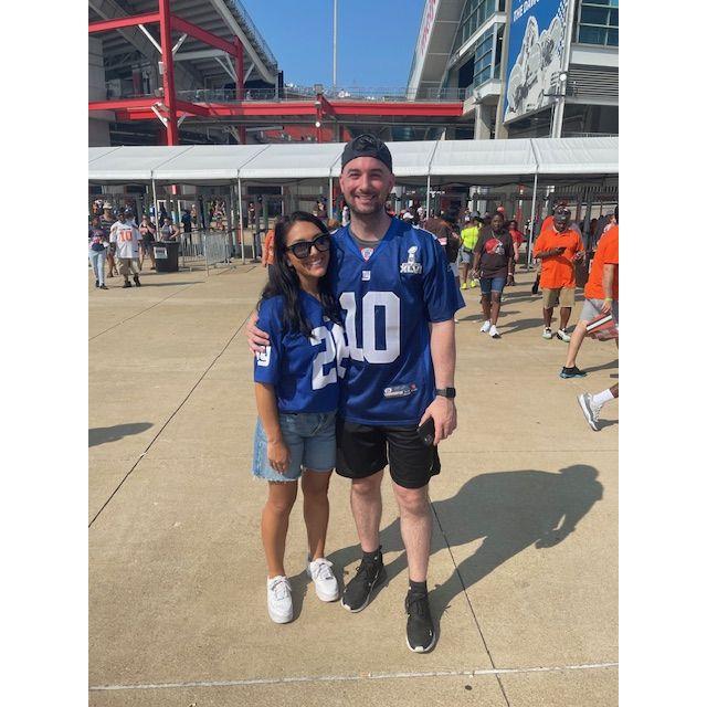 Supporting Logan wearing my Giants Jersey to a Browns game..winner guesses how many "Boos" we received