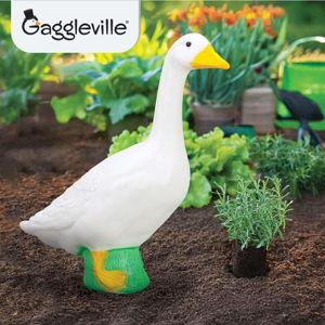 Fox Valley Traders Official Gaggleville 23" Large White Goose, Plastic Garden Décor, Vibrant and Clean Painted Goose Feet - Indoor or Outdoor Decorative Figurine for Garden, Patio, or Entryway Accent
