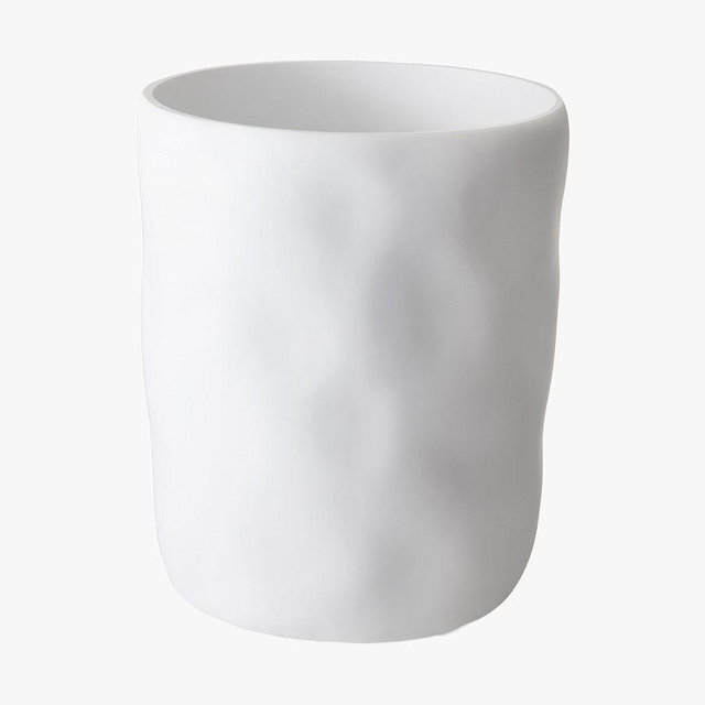 Charron Waste Basket, White