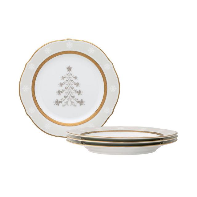 Charlotta 9" Holiday Tree Accent Plates, Set of 4