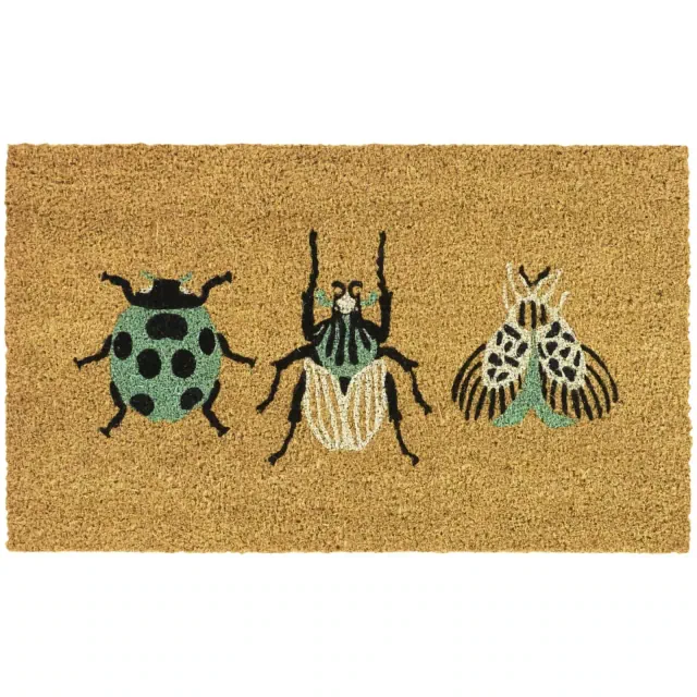 Balta Rugs 1'5"x2'5" Beetle and Bugs Natural Papilio Coir Doormat