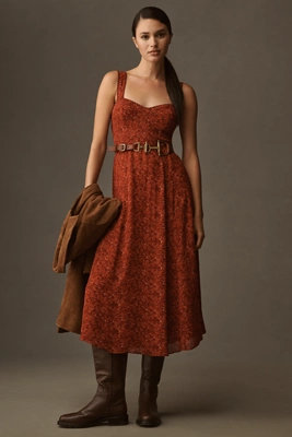 Reformation Lela Sweetheart A-Line Midi Dress