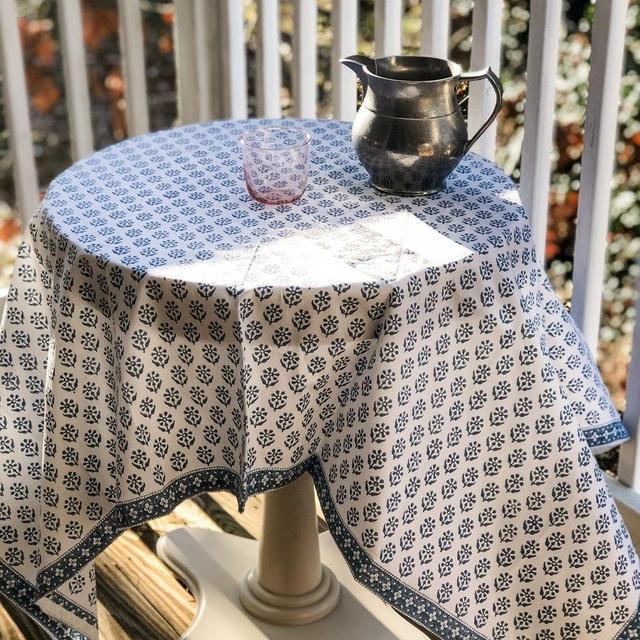 August Table Sequoia Tablecloth in Stella Blue