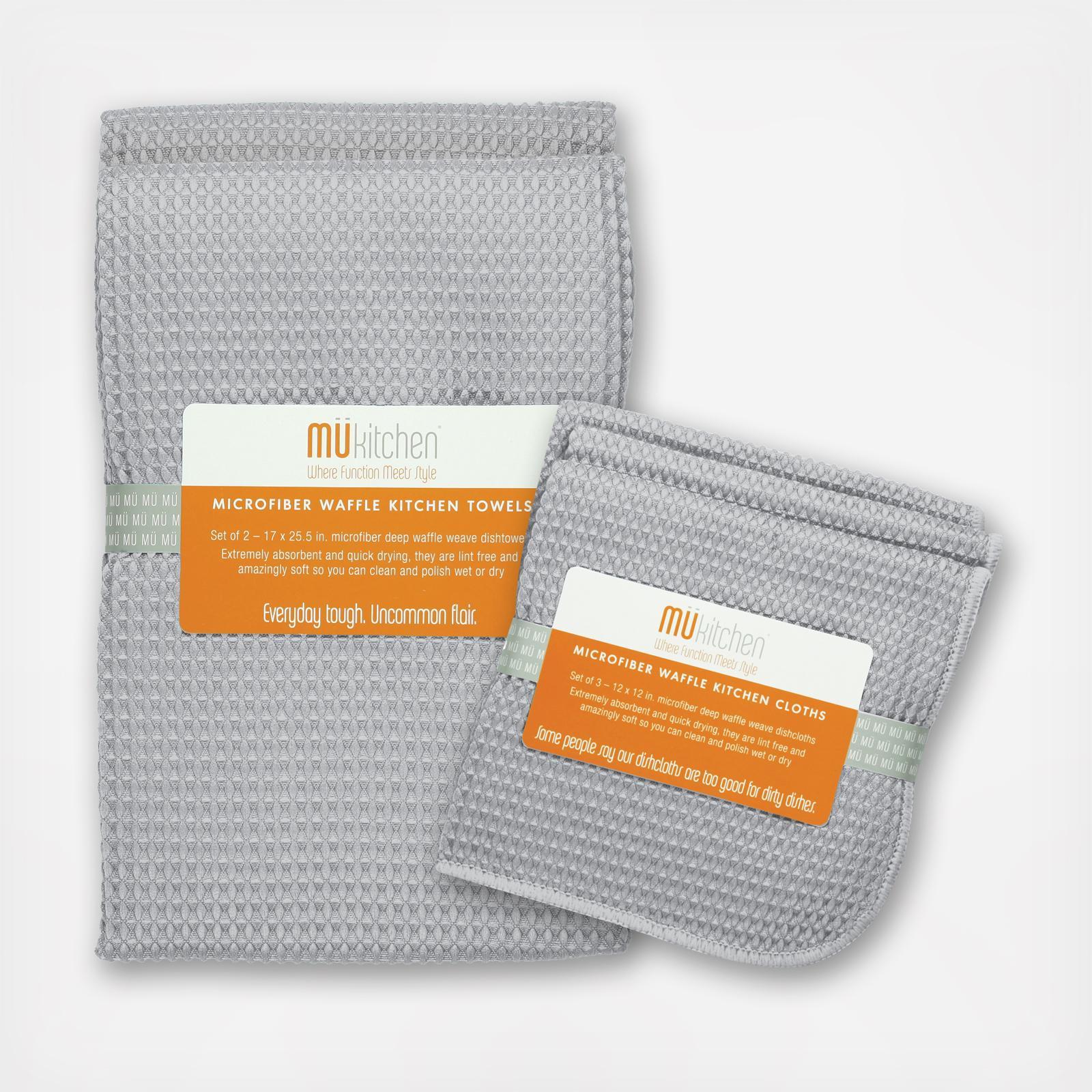 Mukitchen 12 x 12 Microfiber Dishcloth, Nickel - Set of 2