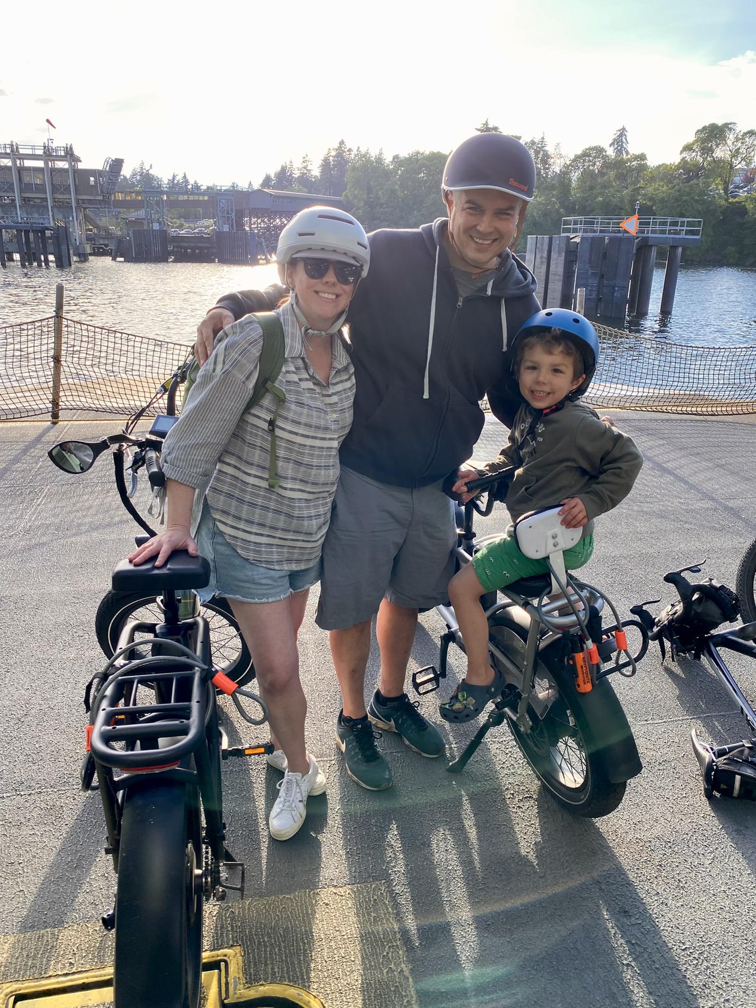 On the ferry To Bainbridge with our bikes. July 2022.