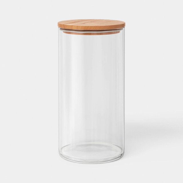 64 oz Canister Wood Top Tall Clear - Threshold™