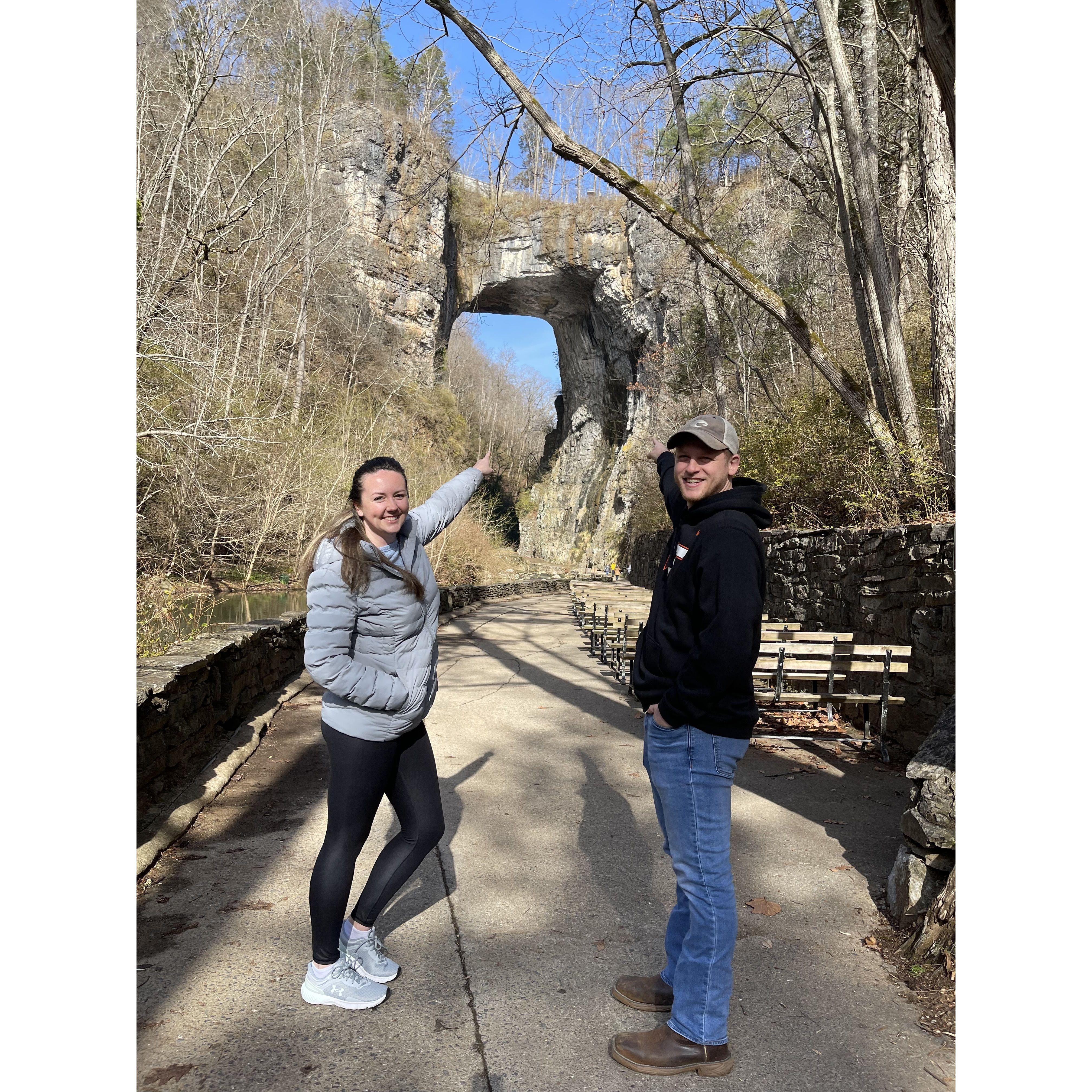 On our way home after the proposal, we made a pitstop to see the Natural Bridge