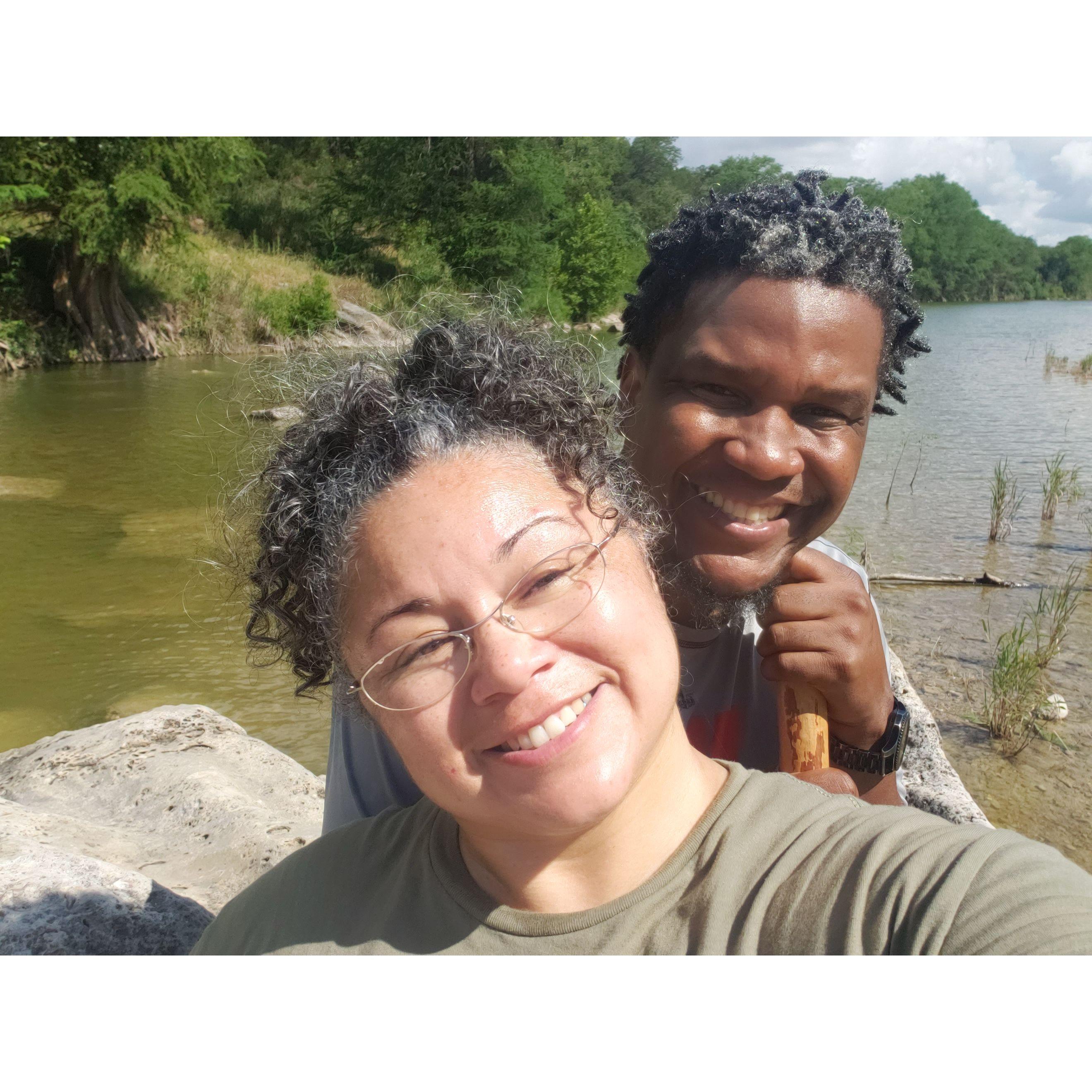Hiking from Hamilton Pool to Perdenales River in TX.