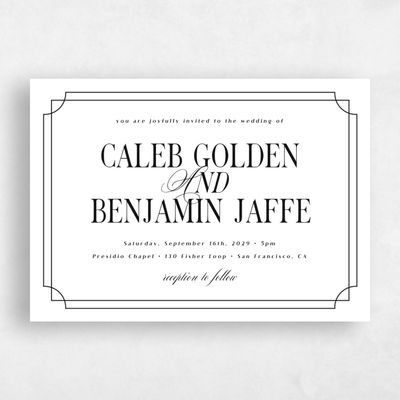 White Wedding Invitation - Cato Landscape