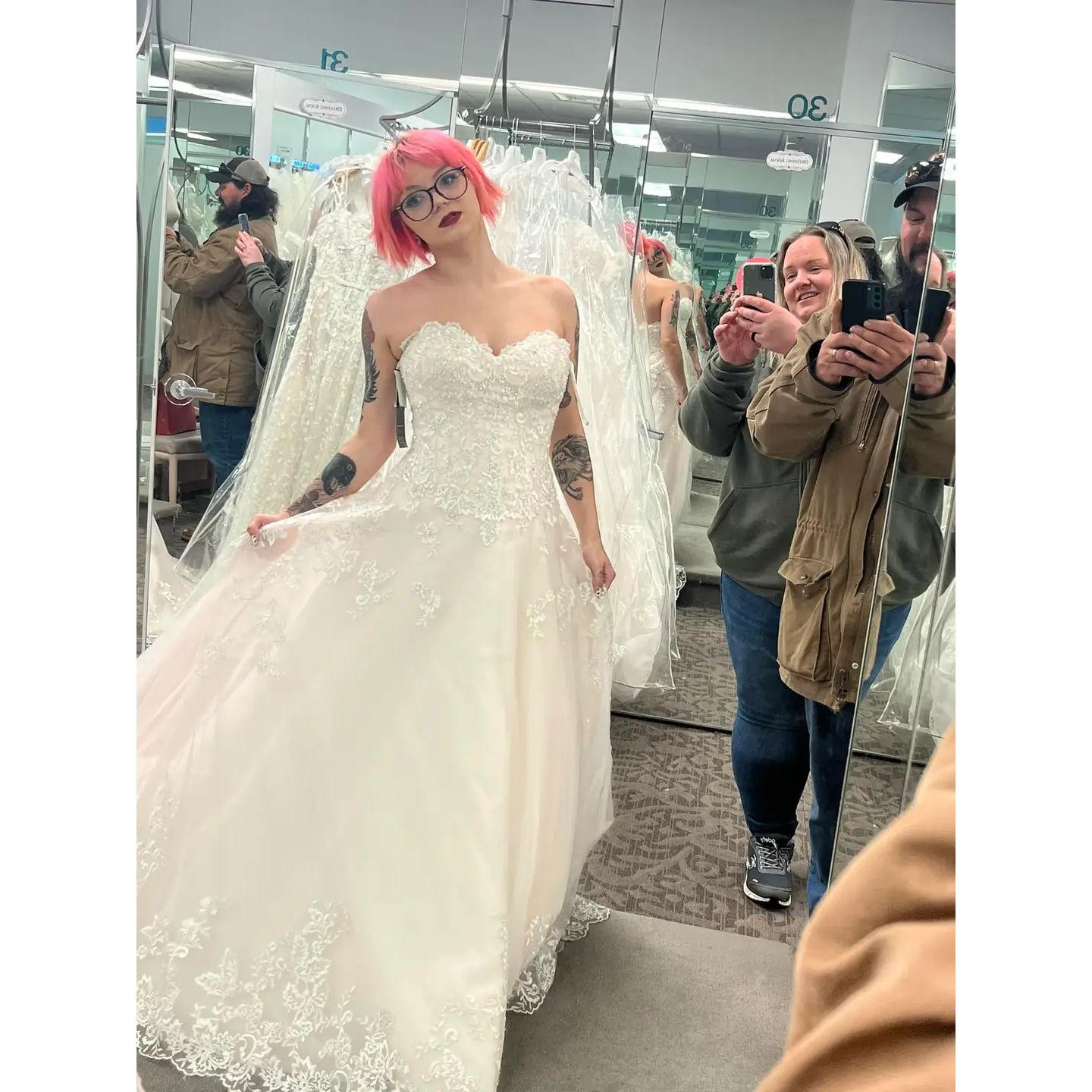 Momma and Dad joined Vinny for trying on dresses. (This isn't the one!) Such a wonderfu day.