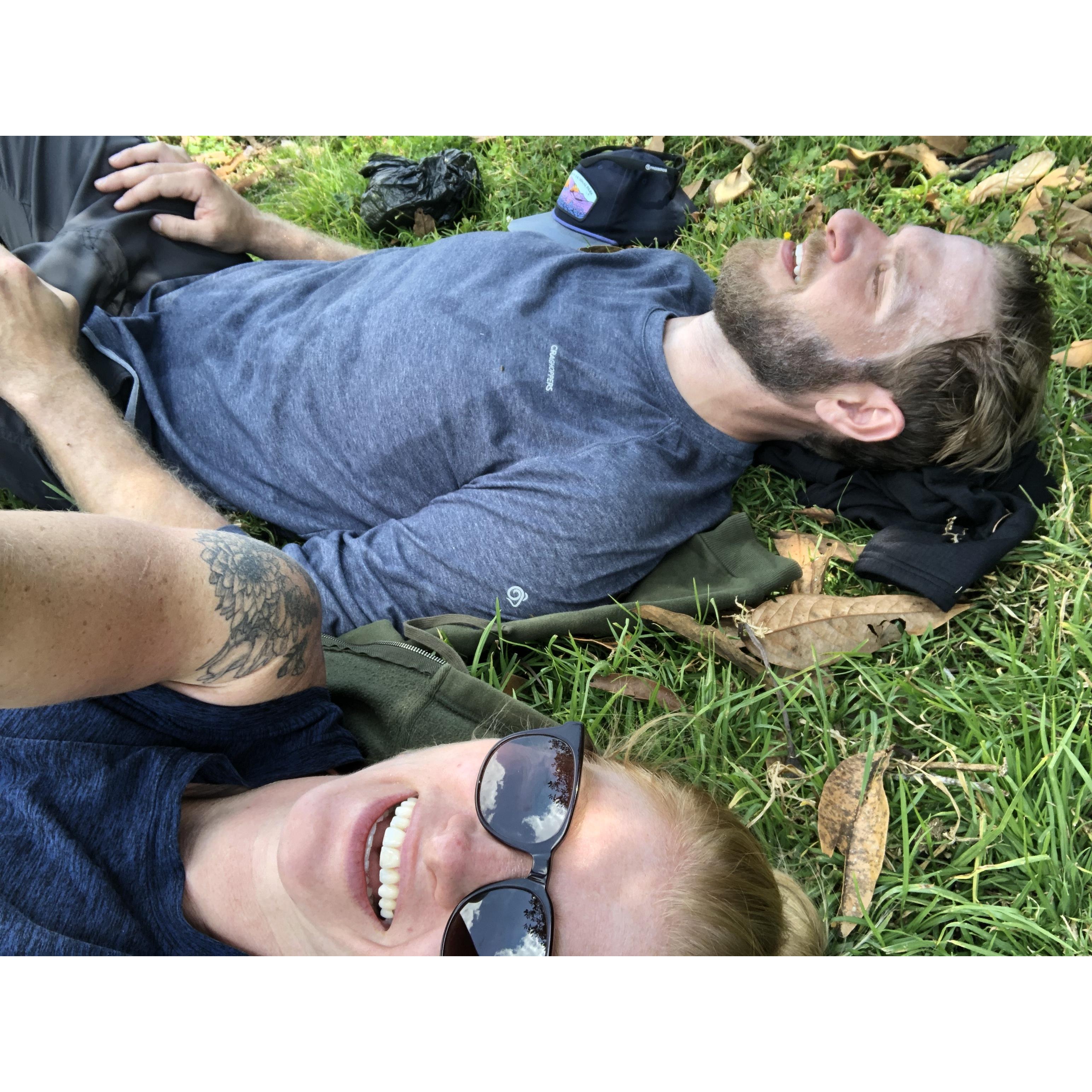 We hiked up to Kuelap ruins in Peru and still liked each other! Ian got us cold beers and snacks right afterwards, because he is a lovely and brilliant man.