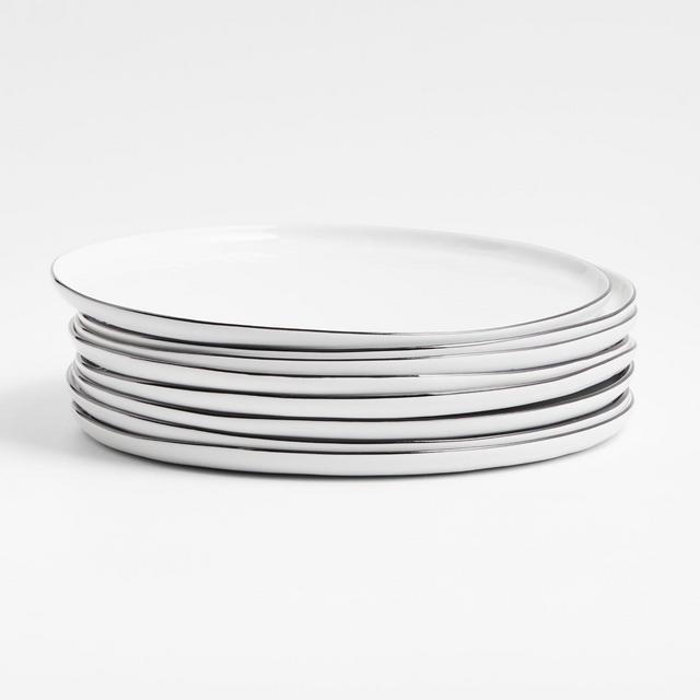 Mercer Black Rim Dinner Plates, Set of 8