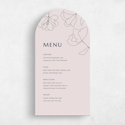 Pink Arch Wedding Menu - Emeline