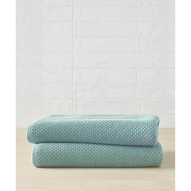 2pc Lilly Blended Bath Towel Set Seafoam - Blue Loom