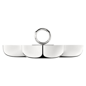 Vertigo Medium Silver-Plated 3-Bowl Snack Dish