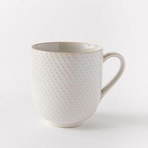 Textured Mugs (Set of 4) - White (Dots)