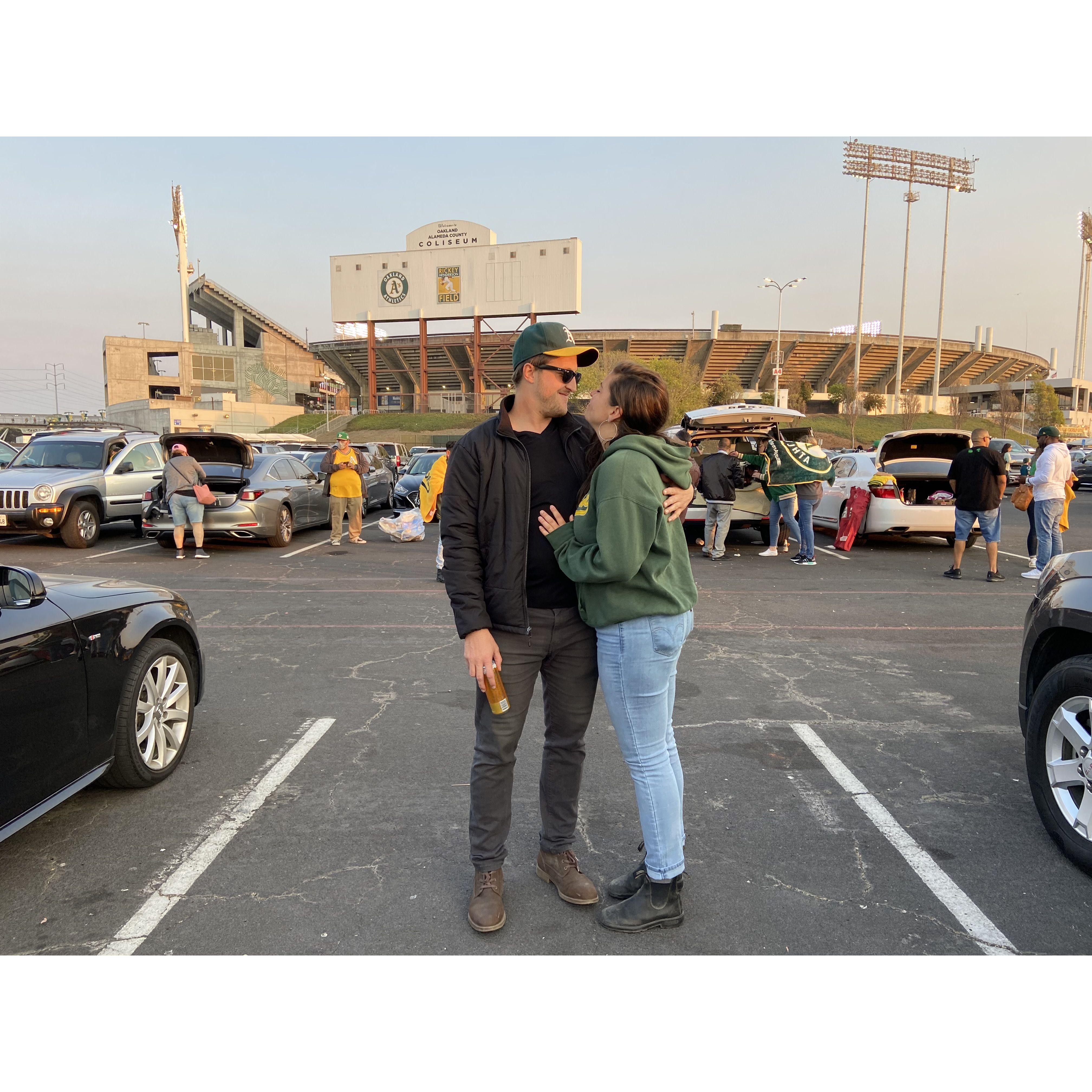 One of the things that bonded us was our love of the A's and baseball!!