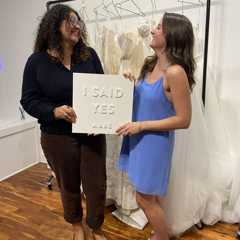 Irina and her maid of honor (Kali) the day that I said yes to the dress