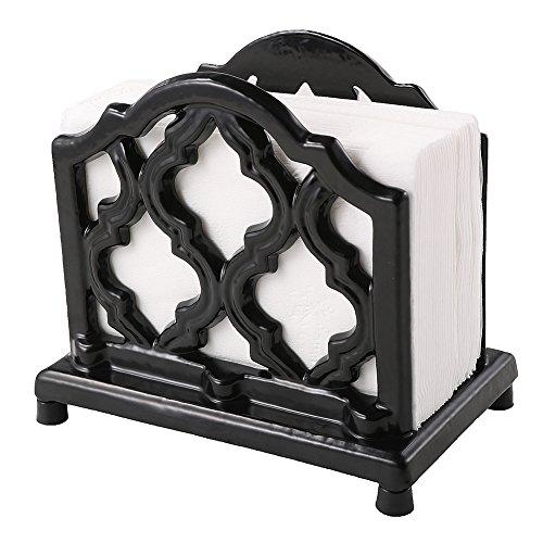 Vintage Metal Napkin Holder Black Cast Iron Napkin Holder Organizer for Kitchen Restaurant Home Decor