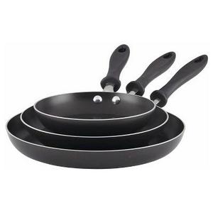 Farberware® Reliance Aluminum Nonstick Fry Pan "/10"/12" 3pc in Set Black