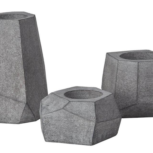Cement 3 Piece Planter Set
