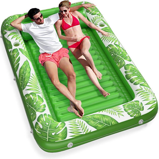 Inflatable Tanning Pool Lounger Float - Jasonwell 4 in 1 Sun Tan Tub Sunbathing Pool Lounge Raft Floatie Toys Water Filled Tanning Bed Mat Pad for Adult Blow Up Kiddie Pool Kids Ball Pit