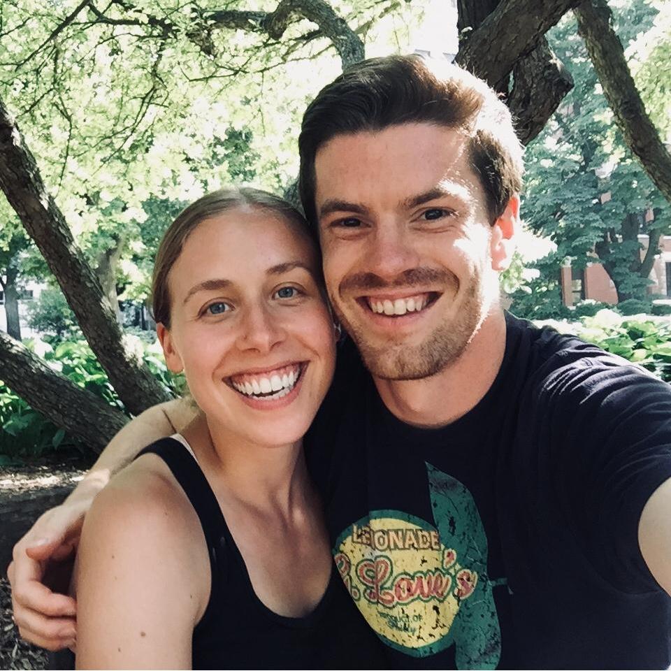 At the Jesuit gardens on Creighton's campus. The first time we had been back to our old stomping grounds as a couple :)