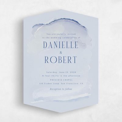 Blue Diamond Wedding Invitation - Balla Portrait