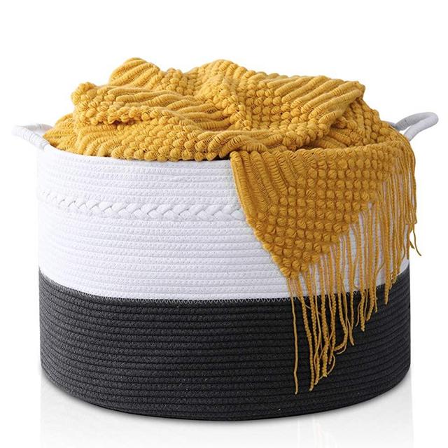 HAPPON Storage Basket XXXLarge Woven Laundry Hamper - 22"x22"x14" Extra Large Nature Blanket Basket for Nursery Clothes Kids Toys Multifunctional Storage Bins with Handle