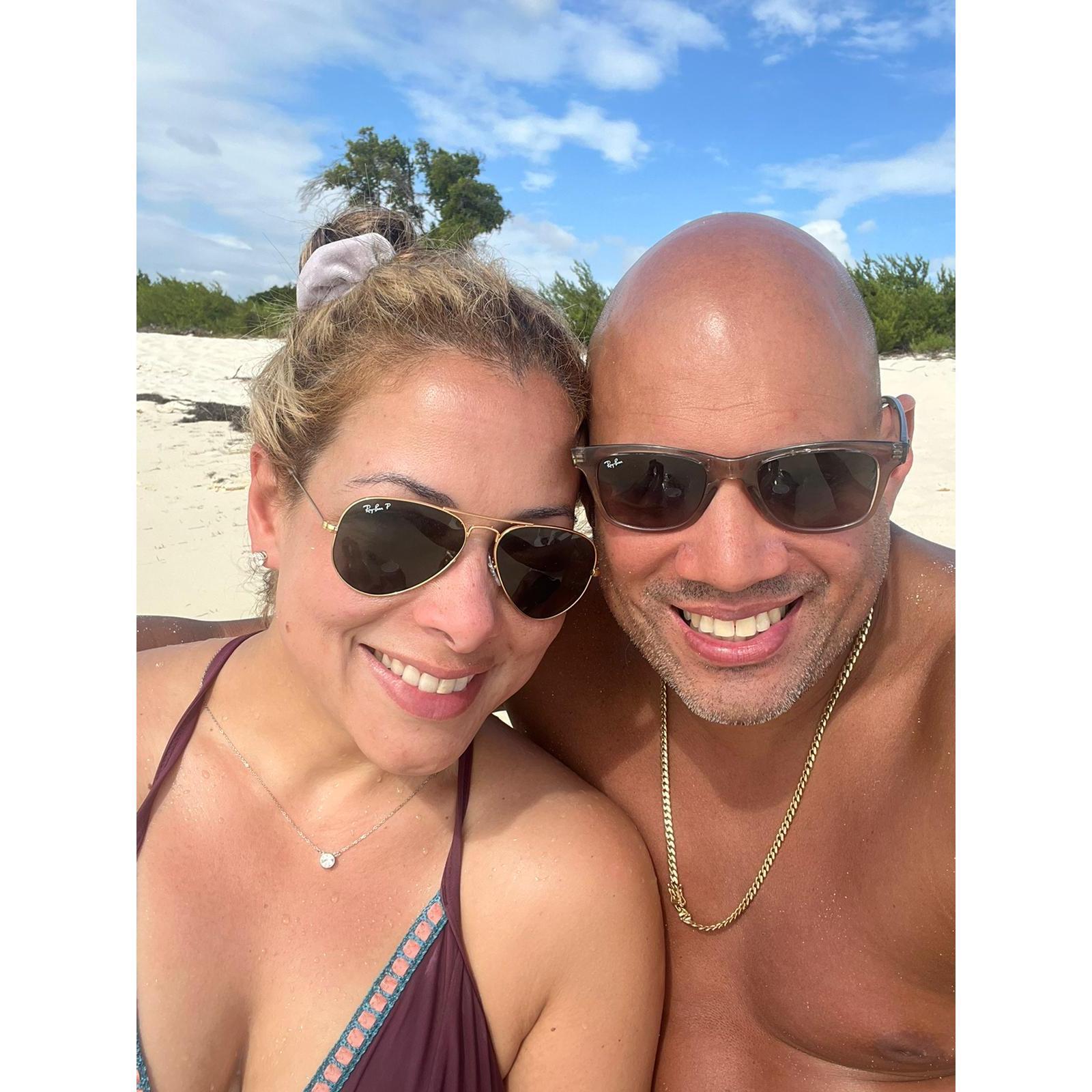 Our first trip abroad together, Bahia de las Águilas, Dominican Republic.