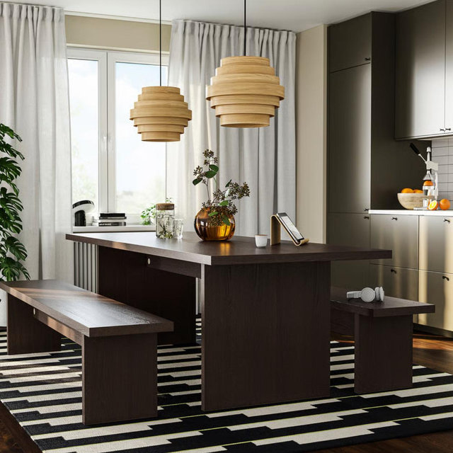 BERGSHYTTAN Table - dark brown ash veneer 94 1/2x36 5/8 "